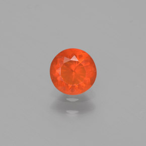 Opale di fuoco Arancione naturale da 0.37 ct, Taglio rotondo, Trasparente