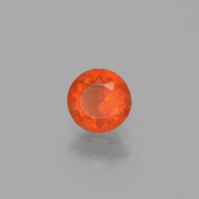 Opale di fuoco Arancione naturale da 0.37 ct, Taglio rotondo, Trasparente
