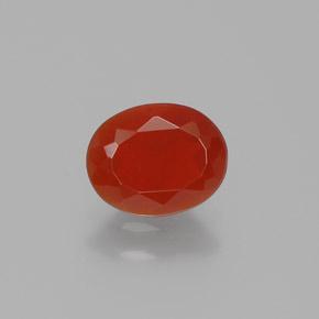 Opale di fuoco naturale rosso da 0,64 ct, taglio ovale, trasparente