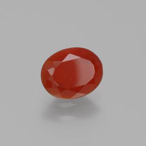 Opale di fuoco naturale rosso da 0,64 ct, taglio ovale, trasparente