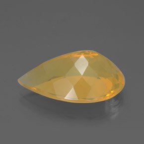 Opale di fuoco naturale giallo da 10,72 ct, taglio a pera, trasparente