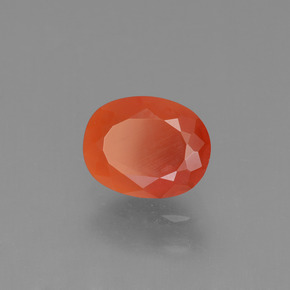 Opale di fuoco Arancione rossastra naturale da 0.96 ct, Taglio ovale, Trasparente