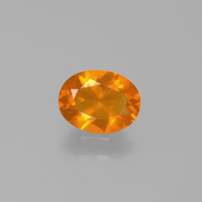 Opale di fuoco Arancione naturale da 0.77 ct, Taglio ovale, Trasparente