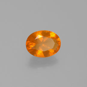 Opale di fuoco Arancione naturale da 0.77 ct, Taglio ovale, Trasparente