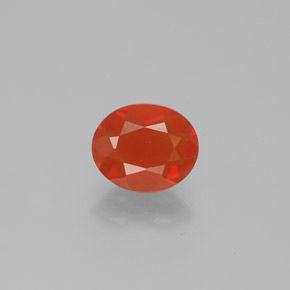 Opale di fuoco naturale arancione da 0,74 ct, taglio ovale, trasparente