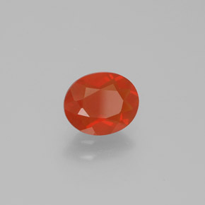 Opale di fuoco naturale arancione da 0,74 ct, taglio ovale, trasparente