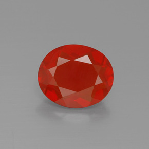 Opale di fuoco naturale arancione da 1,24 ct, taglio ovale, trasparente