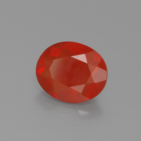 Opale di fuoco naturale arancione da 1,24 ct, taglio ovale, trasparente