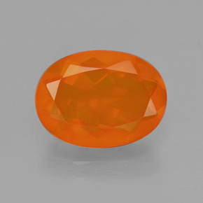 Opale di fuoco naturale arancione da 2,00 ct, taglio ovale, trasparente