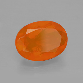 Opale di fuoco naturale arancione da 2,00 ct, taglio ovale, trasparente