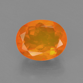 Opale di fuoco Arancione naturale da 1.59 ct, Taglio ovale, Trasparente