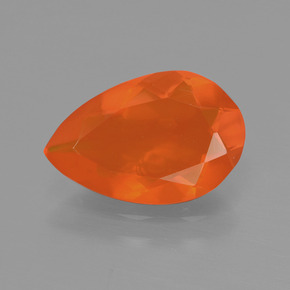 Opale di fuoco naturale arancione da 1,46 ct, taglio a pera, trasparente