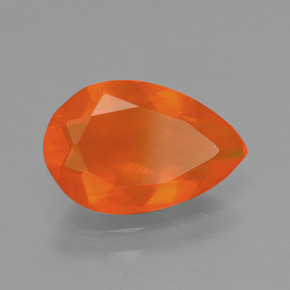 Opale di fuoco naturale arancione da 1,46 ct, taglio a pera, trasparente