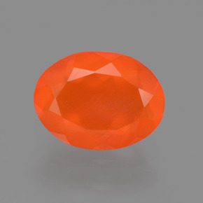 Opale di fuoco naturale arancione da 1,63 ct, taglio ovale, trasparente