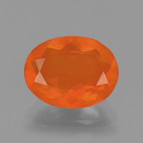 Opale di fuoco arancione naturale da 1,50 ct, taglio ovale, trasparente