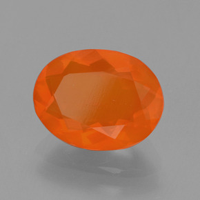Opale di fuoco arancione naturale da 1,50 ct, taglio ovale, trasparente