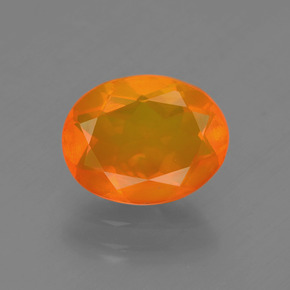 Opale di fuoco naturale arancione da 1,27 ct, taglio ovale, trasparente