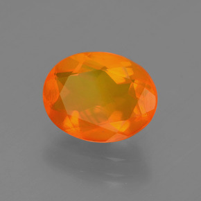 Opale di fuoco naturale arancione da 1,27 ct, taglio ovale, trasparente