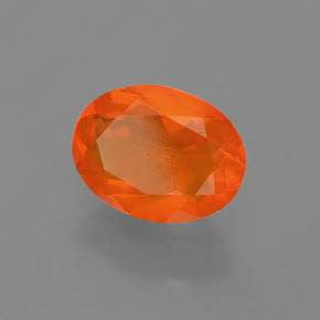 Opale di fuoco Arancione naturale da 0.93 ct, Taglio ovale, Trasparente