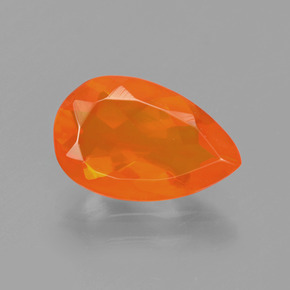 Opale di fuoco Arancione naturale da 1.22 ct, Forma a pera, Trasparente