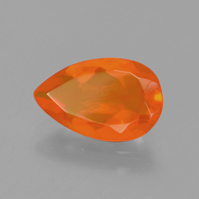 Opale di fuoco Arancione naturale da 1.22 ct, Forma a pera, Trasparente