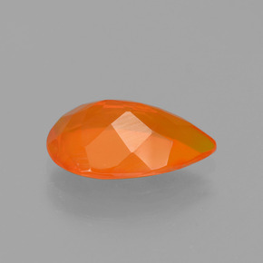 Opale di fuoco Arancione naturale da 1.22 ct, Forma a pera, Trasparente