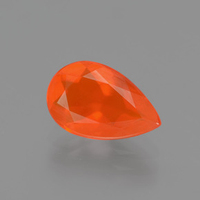 Opale di fuoco Arancione naturale da 0.99 ct, Forma a pera, Trasparente