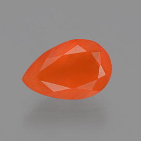 Opale di fuoco naturale arancione da 1,28 ct, taglio a pera, traslucido