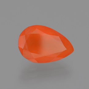 Opale di fuoco naturale arancione da 1,28 ct, taglio a pera, traslucido