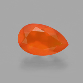 Opale di fuoco Arancione naturale da 0.83 ct, Forma a pera, Trasparente