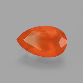Opale di fuoco Arancione naturale da 0.83 ct, Forma a pera, Trasparente