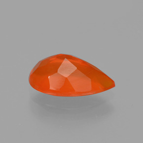 Opale di fuoco Arancione naturale da 0.83 ct, Forma a pera, Trasparente