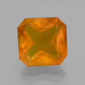 Opale di fuoco Giallo-arancione naturale da 4.62 ct, Taglio smeraldo, Traslucido