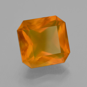 Opale di fuoco Giallo-arancione naturale da 4.62 ct, Taglio smeraldo, Traslucido