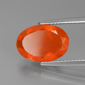 Opale di fuoco Arancione naturale da 2.04 ct, Taglio ovale, Trasparente