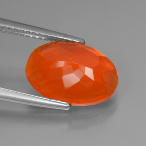 Opale di fuoco Arancione naturale da 2.04 ct, Taglio ovale, Trasparente