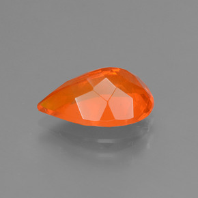 Opale di fuoco naturale arancione da 1,65 ct, taglio a pera, trasparente