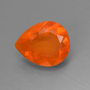 Opale di fuoco naturale arancione da 2,04 ct, taglio a pera, trasparente