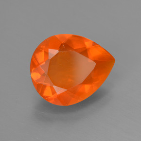 Opale di fuoco naturale arancione da 2,04 ct, taglio a pera, trasparente