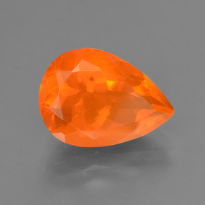 Opale di fuoco Arancione naturale da 2.84 ct, Forma a pera, Trasparente