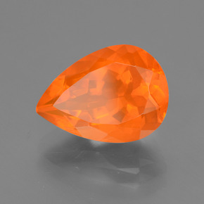 Opale di fuoco Arancione naturale da 2.84 ct, Forma a pera, Trasparente