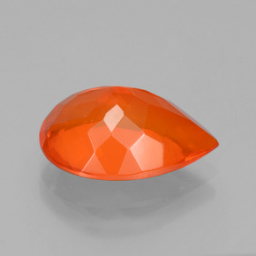 Opale di fuoco naturale arancione da 3,23 ct, taglio a pera, trasparente