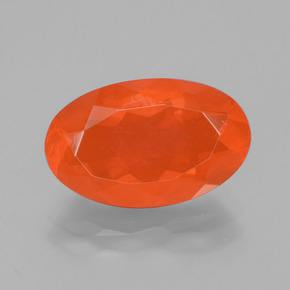 Opale di fuoco naturale arancione da 2,58 ct, taglio ovale, trasparente
