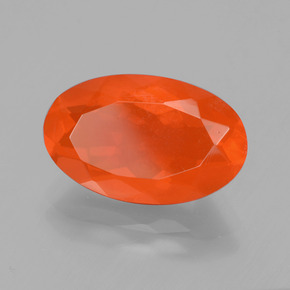 Opale di fuoco naturale arancione da 2,58 ct, taglio ovale, trasparente
