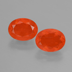 Gemme di Opale di fuoco Arancione naturale da 2.11 ct, Taglio ovale, Trasparente