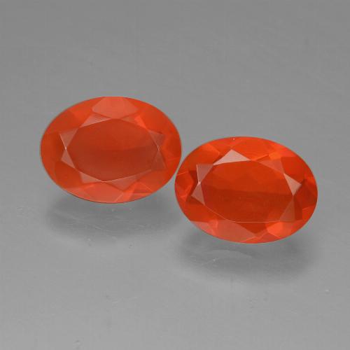 Opale di fuoco naturale arancione da 1,23 ct, taglio ovale, trasparente