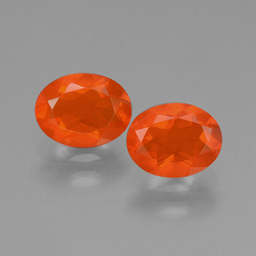 Opale di fuoco naturale arancione da 1,40 ct, taglio ovale, trasparente