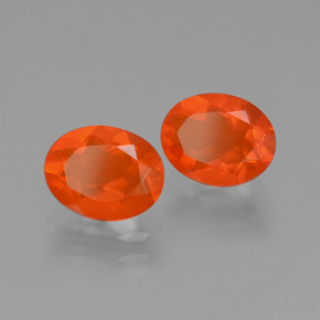 Opale di fuoco naturale arancione da 1,40 ct, taglio ovale, trasparente