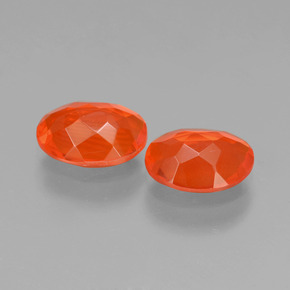 Gemme di Opale di fuoco Arancione naturale da  ct, Taglio ovale, Trasparente
