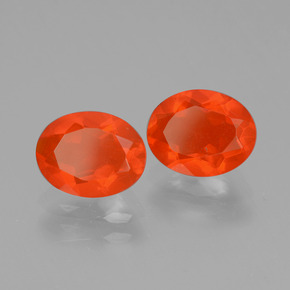 Gemme di Opale di fuoco Arancio scuro rossastro naturale da 1.41 ct, Taglio ovale, Trasparente